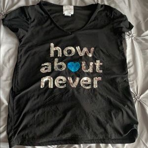 BLACK HOW ABOUT NEVER TSHIRT